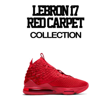 Sneaker tees match Lebron 17 red carpe shoes perfectly. Lebron 17 shirts.
