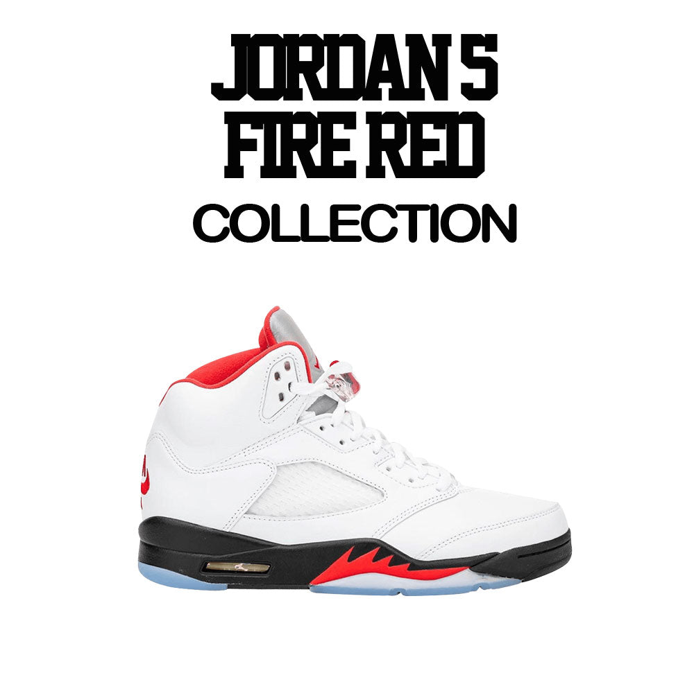 Sneaker Tees Match Jordan 5 Fire Red Shoes | Fire Red 5 2020 shirts.
