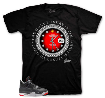 Retro 4 Bred Shirt - Rolie Time - Black