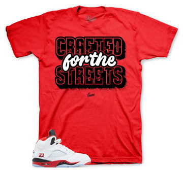 Retro 5 Fire Red Shirt - Crafted - Red