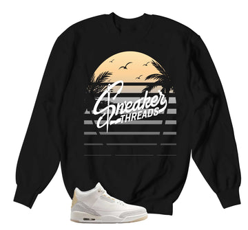 Retro 3 Ivory Sweater - ST Sunset - Black