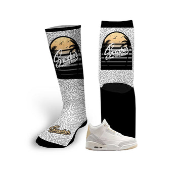 Retro 3 Ivory Socks - ST Sunset