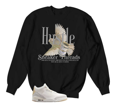 Retro 3 Ivory Sweater - Hustle Burd - Black