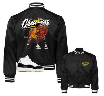 Retro 11 Gratitude Satin Jacket - Greatness - Black