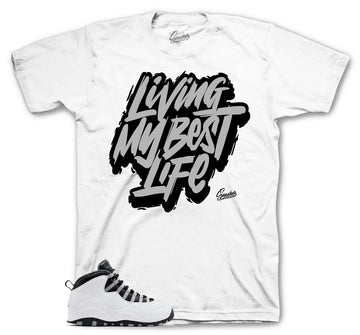 Retro 10 Steel Shirt - Living Life - White