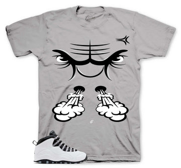 Retro 10 Steel Shirt - Raging Face - Grey