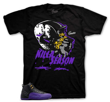 Retro 12 Field Purple Shirt - Killa Season - Black