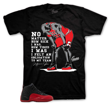 Retro 12 Flu Game Shirt - No Matter - Black