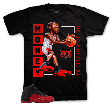 Retro 12 Flu Game Shirt - Poetry - Black