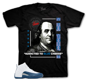 Retro 12 French Blue Shirt - Blue Cheese - Black