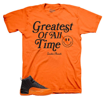 Retro 12 Brilliant Orange Shirt - Goat - Orange