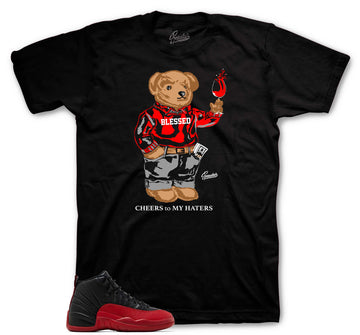Retro 12 Flu Game Shirt - Cheers Bear - Black