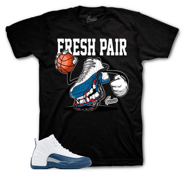 Retro 12 French Blue Shirt - Fly Kicks - Black