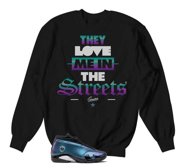 Retro 14 Love Letter Sweater - They Love Me - Black