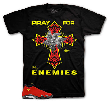 Retro 14 Challenge Red Shirt - Pray Haters - Black