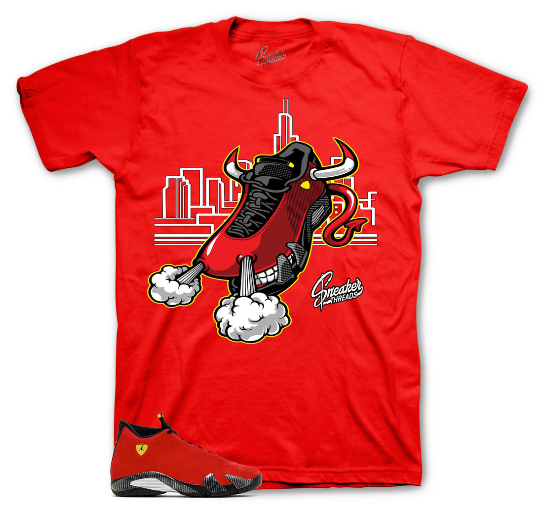 Retro 14 Challenge Red Shirt - Fly Kicks - Black