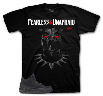 Retro 3 Black Cat Shirt - Fearless - Black