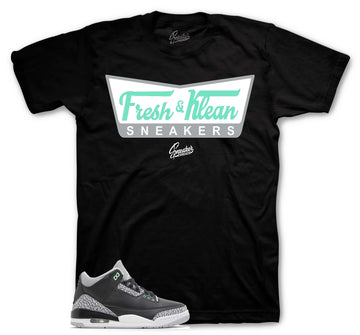 Retro 3 Green Glow Shirt - Fresh & Klean - Black