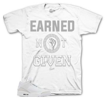 Retro 3 Pure Money Shirt - Earned - White