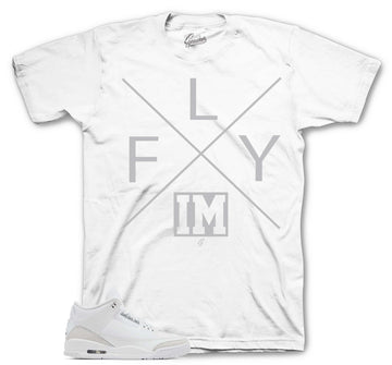 Retro 3 Pure Money Shirt - FLY - White