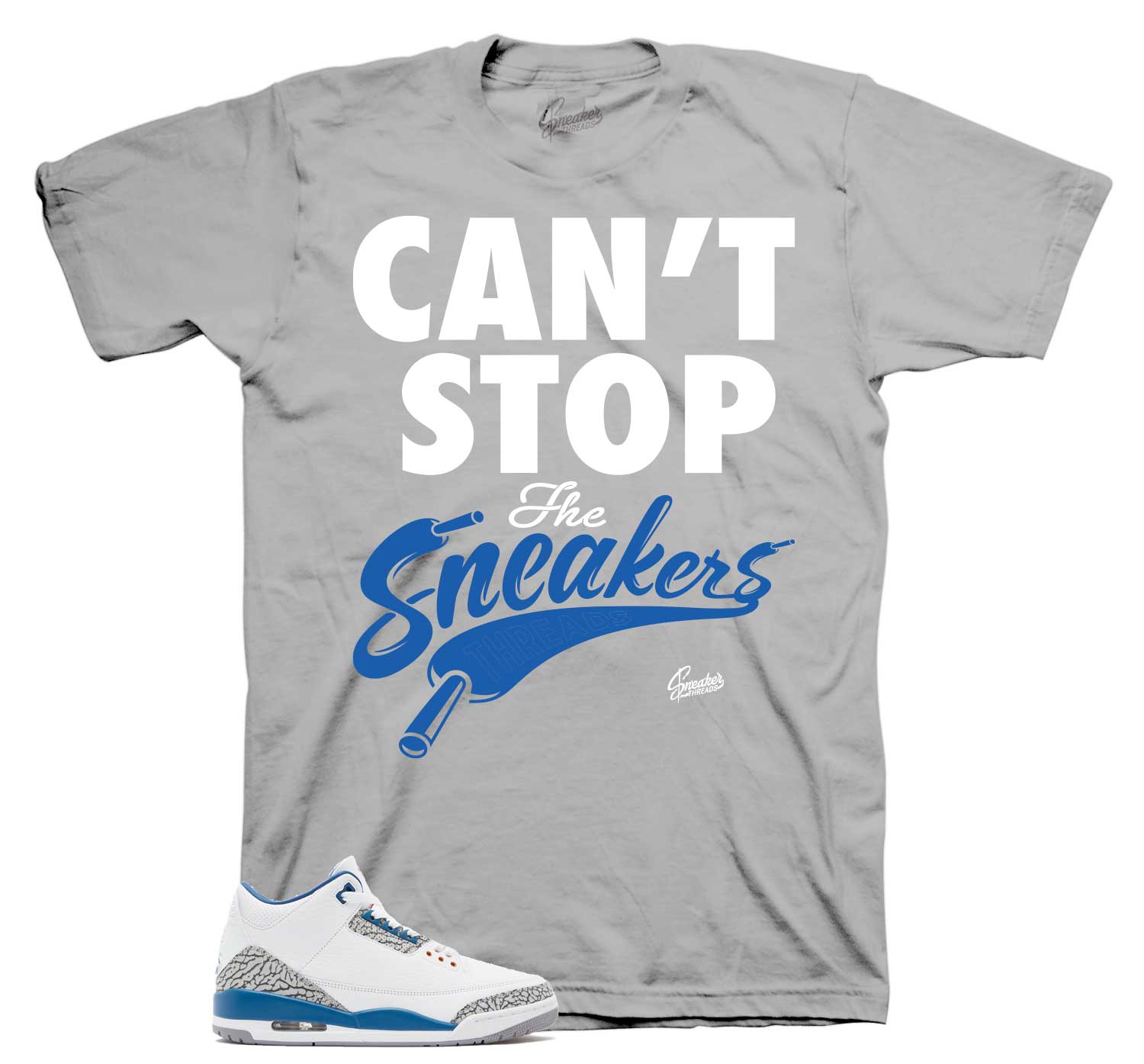 Retro 3 Wizards Shirt - Can't Stop - Grey