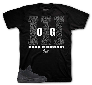 Retro 3 Black Cat Shirt - Classic - Black