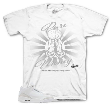 Retro 3 Pure Money Shirt -Daily Bread - White