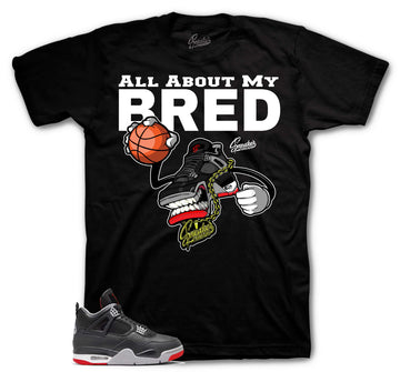 Retro 4 Bred Shirt - Fly Kicks - Black
