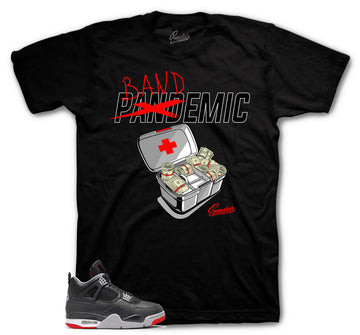 Retro 4 Bred Shirt - Bandemic - Black