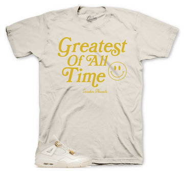 Retro 4 Metallic Gold Shirt - Goat - Natural