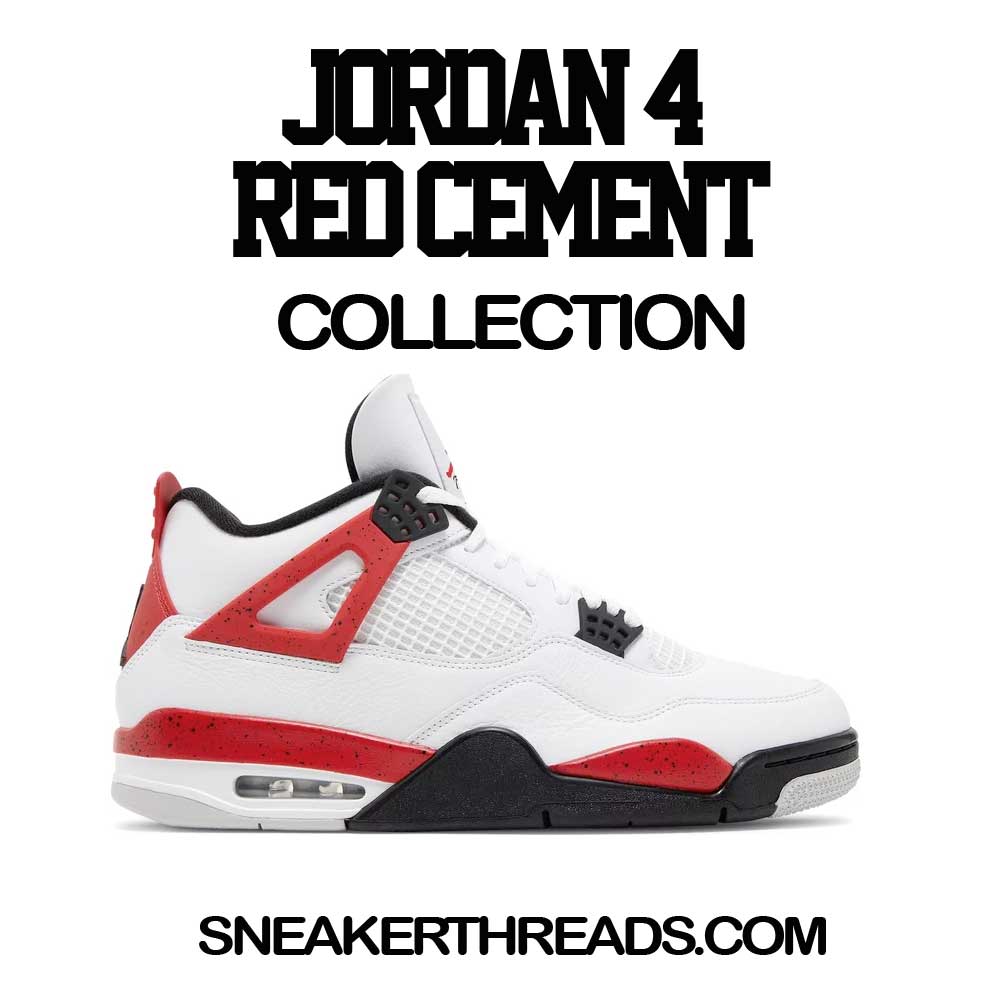 Retro 4 Red Cement Shirt - Tony Knows - White