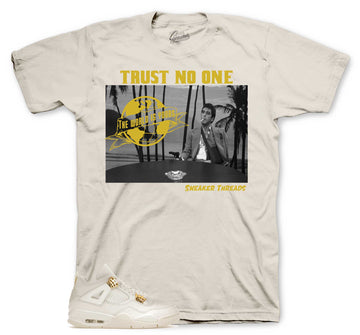 Retro 4 Metallic Gold Shirt - Tony Knows - Natural