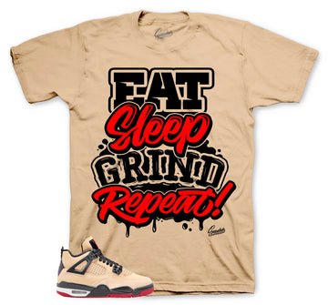 Retro 4 Pizza Shirt - Daily Routine - Tan