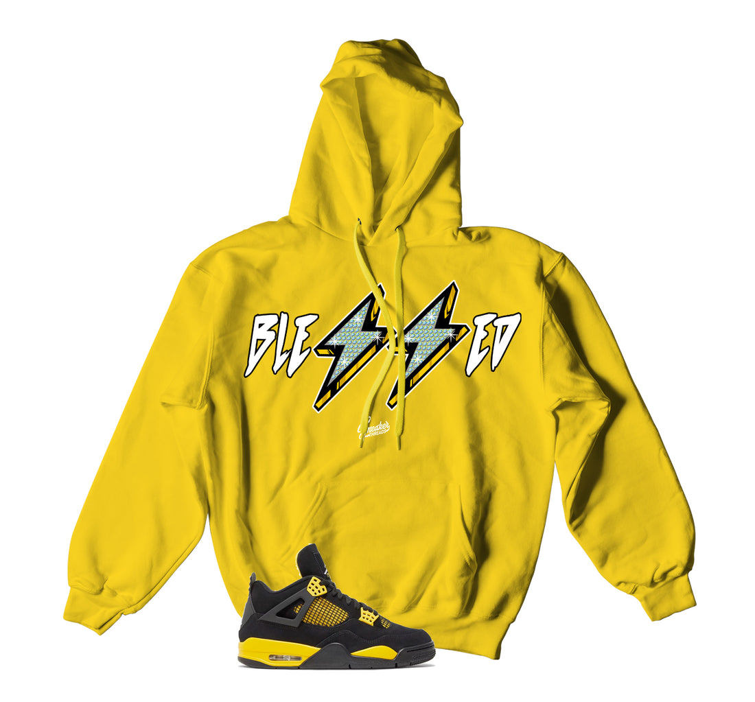 Retro 4 Yellow Thunder Hoody - Blessed