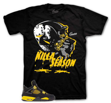 Retro 4 Yellow Thunder Shirt - Killa Season - Black