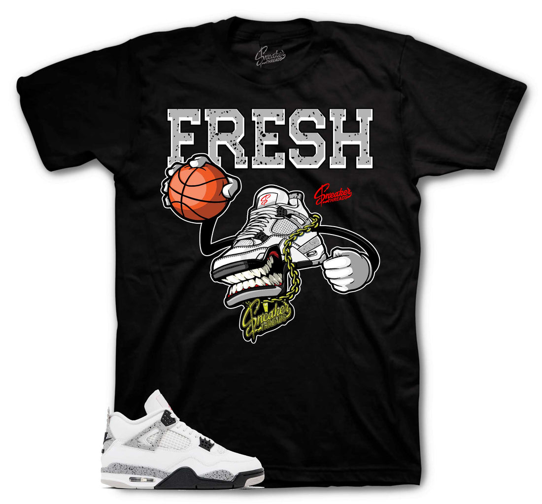 Retro 4 White Cement Shirt - Fly Kicks