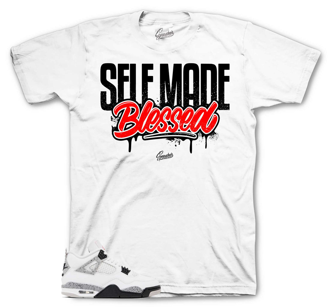 Retro 4 White Cement Shirt - Self Made