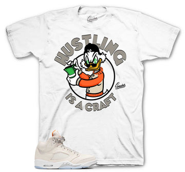 Retro 5 Craft Shirt - Hustling Is A Craft - White