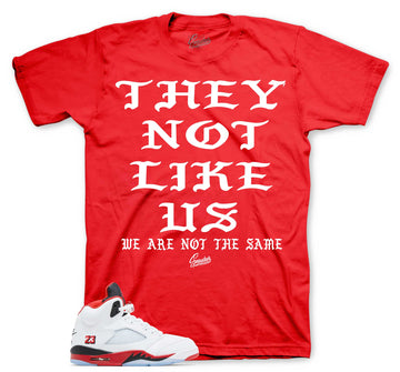 Retro 5 Fire Red Shirt - Not Like Us