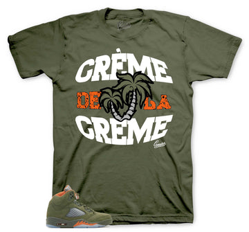 Retro 5 Olive Shirt - Creme