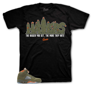 Retro 5 Olive Shirt - Haters - Black