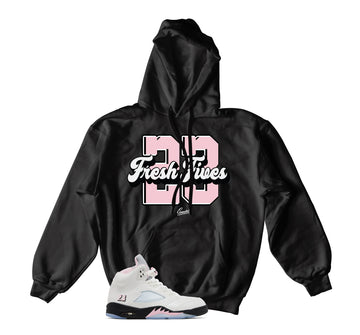 Retro 5 Soft Pink Hoody - Fresh Fives - Black