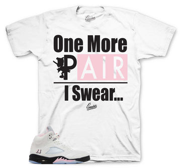 Retro 5 Soft Pink Shirt - One More Pair - White