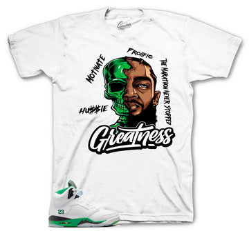 Retro 5 Lucky Green Shirt - Great Nip - White