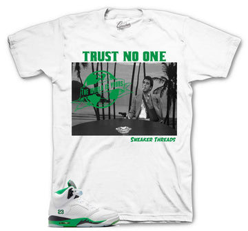 Retro 5 Lucky Green Shirt - Tony Knows - White