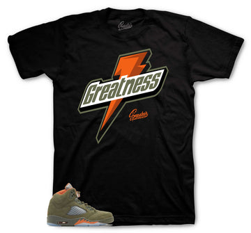 Retro 5 Olive Shirt - Greatness - Black