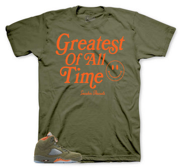 Retro 5 Olive Shirt - Goat - Military Green