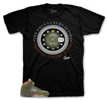 Retro 5 Olive Shirt - Rolie Time - Black