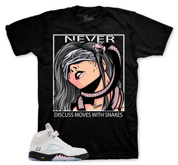 Retro 5 Soft Pink Shirt - Never Discuss - Black