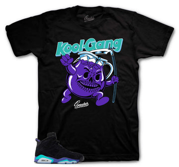 Retro 6 Aqua Shirt - Kool Gang - Black